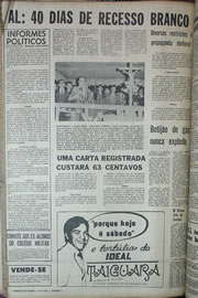 Página do jornal Correio do Ceará de julho de 1970