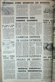 Página do jornal Correio do Ceará de julho de 1970