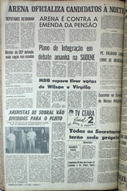 Página do jornal Correio do Ceará de julho de 1970