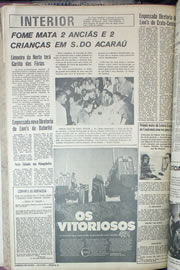 Página do jornal Correio do Ceará de julho de 1970