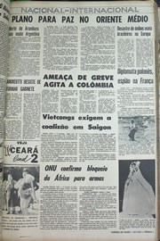 Página do jornal Correio do Ceará de julho de 1970