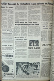 Página do jornal Correio do Ceará de agosto de 1970