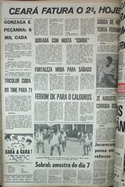 Página do jornal Correio do Ceará de agosto de 1970