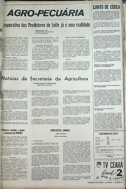 Página do jornal Correio do Ceará de agosto de 1970