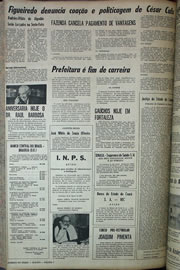 Página do jornal Correio do Ceará de agosto de 1970