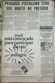 Página do jornal Correio do Ceará de agosto de 1970