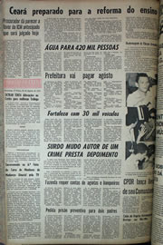 Página do jornal Correio do Ceará de agosto de 1970