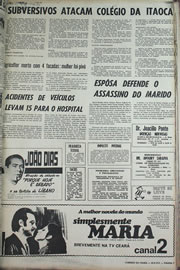 Página do jornal Correio do Ceará de agosto de 1970