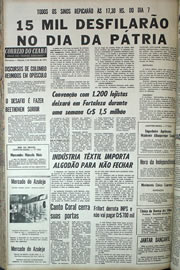 Página do jornal Correio do Ceará de setembro de 1970