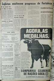 Página do jornal Correio do Ceará de setembro de 1970