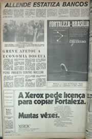 Página do jornal Correio do Ceará de maio de 1971