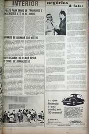 Página do jornal Correio do Ceará de maio de 1971