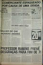 Página do jornal Correio do Ceará de julho de 1971