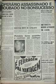 Página do jornal Correio do Ceará de agosto de 1971