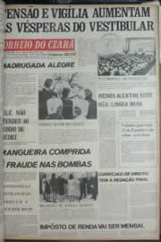 Página do jornal Correio do Ceará de janeiro de 1972