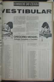 Página do jornal Correio do Ceará de janeiro de 1972