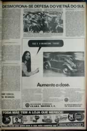 Página do jornal Correio do Ceará de maio de 1972
