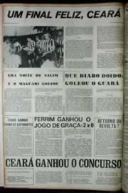 Página do jornal Correio do Ceará de maio de 1972