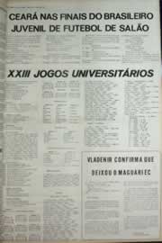 Página do jornal Correio do Ceará de julho de 1972