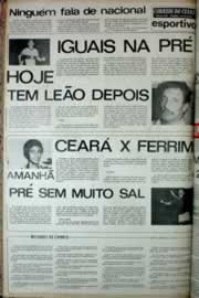 Página do jornal Correio do Ceará de julho de 1972