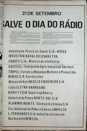 Página do jornal Correio do Ceará de setembro de 1972