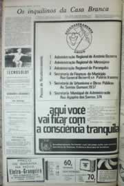 Página do jornal Correio do Ceará de outubro de 1972