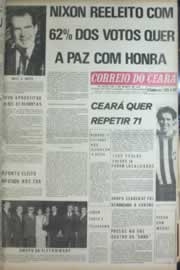 Página do jornal Correio do Ceará de novembro de 1972