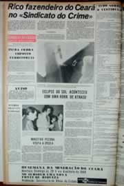Página do jornal Correio do Ceará de janeiro de 1973