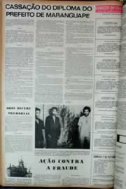 Página do jornal Correio do Ceará de janeiro de 1973