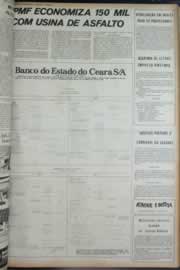Página do jornal Correio do Ceará de janeiro de 1973
