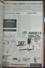 Página do jornal Correio do Ceará de janeiro de 1973