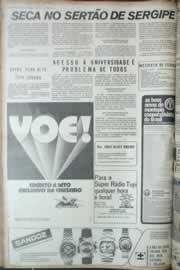 Página do jornal Correio do Ceará de março de 1973