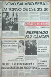 Página do jornal Correio do Ceará de abril de 1973