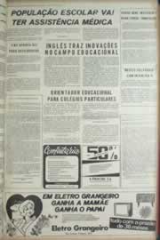 Página do jornal Correio do Ceará de maio de 1973