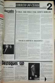 Página do jornal Correio do Ceará de junho de 1973