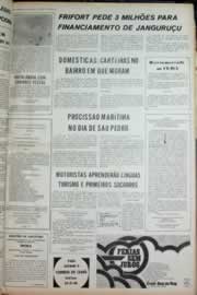Página do jornal Correio do Ceará de junho de 1973