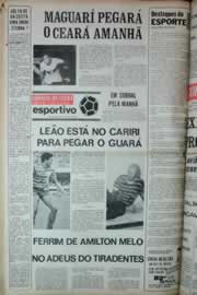 Página do jornal Correio do Ceará de julho de 1973