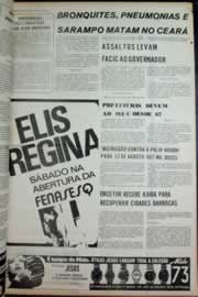 Página do jornal Correio do Ceará de julho de 1973