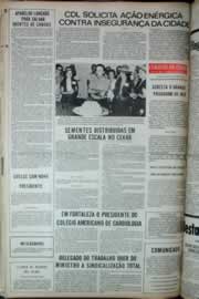 Página do jornal Correio do Ceará de julho de 1973