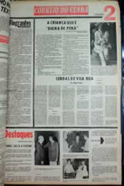 Página do jornal Correio do Ceará de julho de 1973