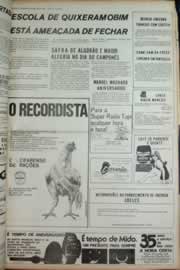 Página do jornal Correio do Ceará de julho de 1973