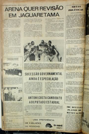 Página do jornal Correio do Ceará de janeiro de 1974