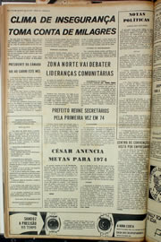 Página do jornal Correio do Ceará de janeiro de 1974