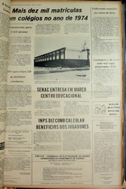 Página do jornal Correio do Ceará de janeiro de 1974
