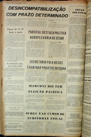 Página do jornal Correio do Ceará de janeiro de 1974