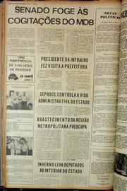 Página do jornal Correio do Ceará de janeiro de 1974