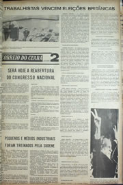 Página do jornal Correio do Ceará de março de 1974