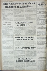 Página do jornal Correio do Ceará de março de 1974
