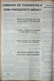 Página do jornal Correio do Ceará de março de 1974