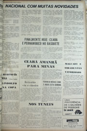 Página do jornal Correio do Ceará de março de 1974